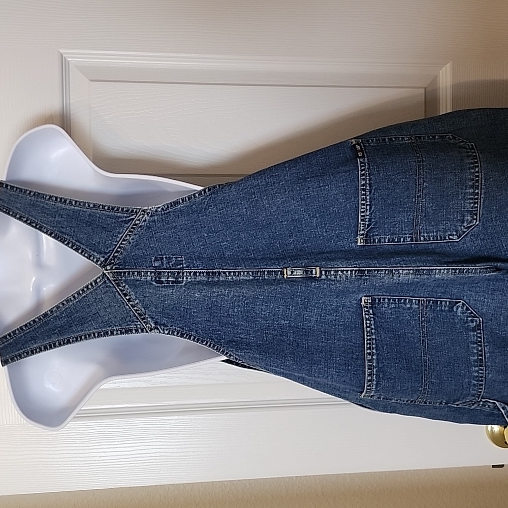 Old Navy Classic Blue Denim Flare Overalls, Size 16 - Picture 6 of 10